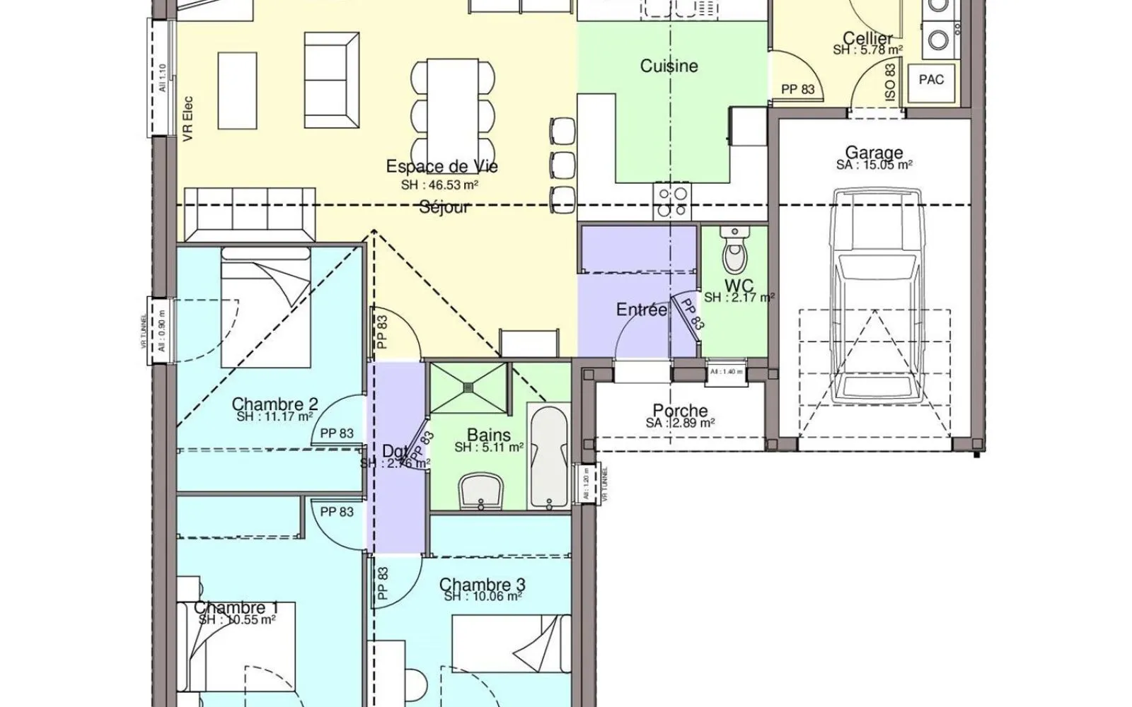 Maison 94.13 m² avec terrain à SAINT-PHILBERT-DE-GRAND-LIEU (44) à Saint-Philbert-de-Grand-Lieu — photo 3
