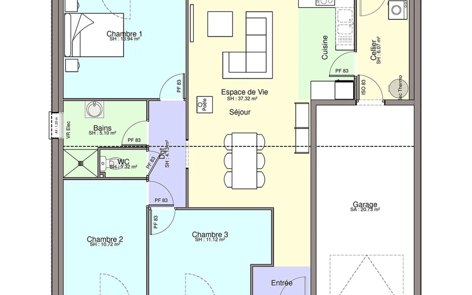 Maison 89.72 m² avec terrain à AIGREFEUILLE-SUR-MAINE (44) à Aigrefeuille-sur-Maine — photo 3