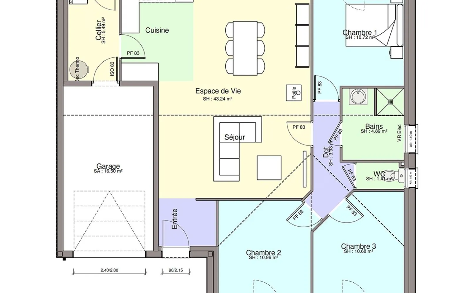 Maison 91.32 m² avec terrain à AIGREFEUILLE-SUR-MAINE (44) à Aigrefeuille-sur-Maine — photo 3