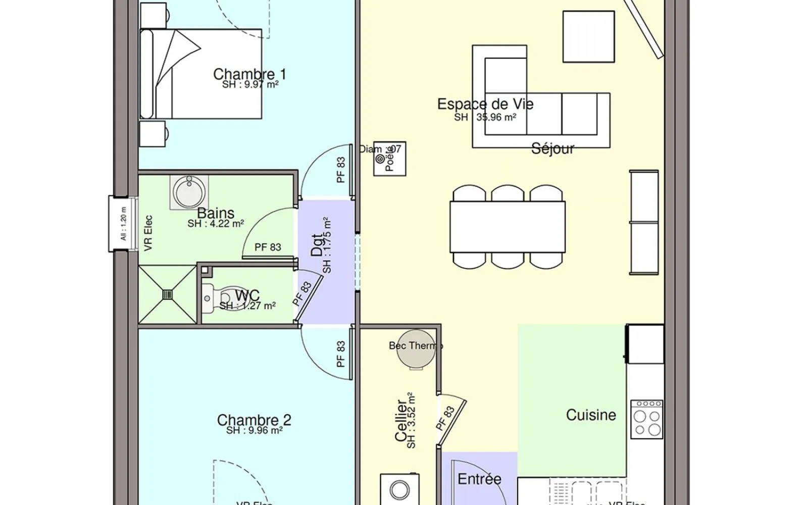 Maison 66.65 m² avec terrain à SAINT-PHILBERT-DE-GRAND-LIEU (44) à Saint-Philbert-de-Grand-Lieu — photo 3