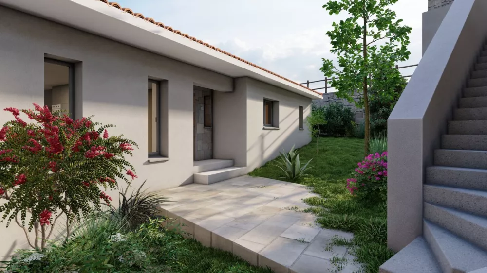 Image du modèle de maison VUE AVANT-ANGLE COTE GAUCHE