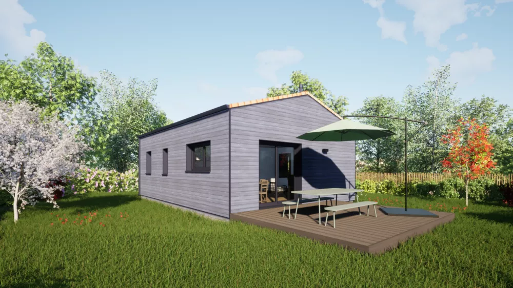 Image du modèle de maison 50 Tuiles - Vue Jardin