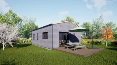 Image du modèle de maison 50 Tuiles - Vue Jardin