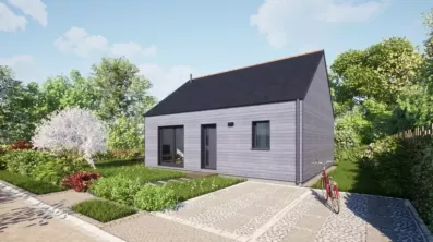 Image du modèle de maison 60 toit ardoises - Vue accès