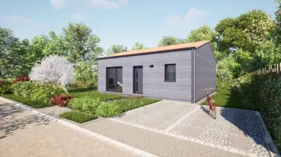 Image du modèle de maison 60 toit tuiles - Vue accès