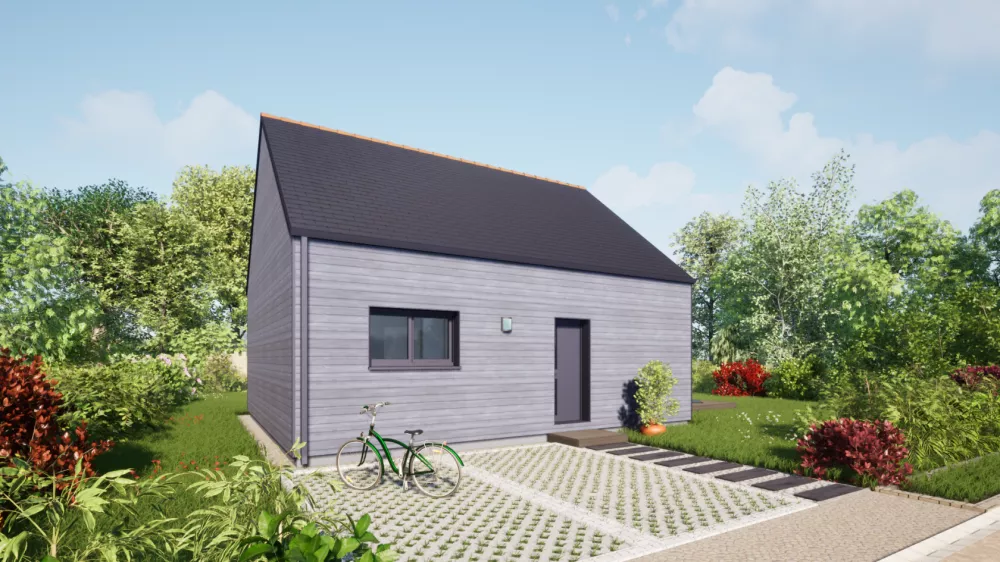 Image du modèle de maison 80 combles toit ardoises - Accès