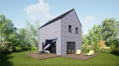 Image du modèle de maison 80 étage Ardoises - Vue Jardin