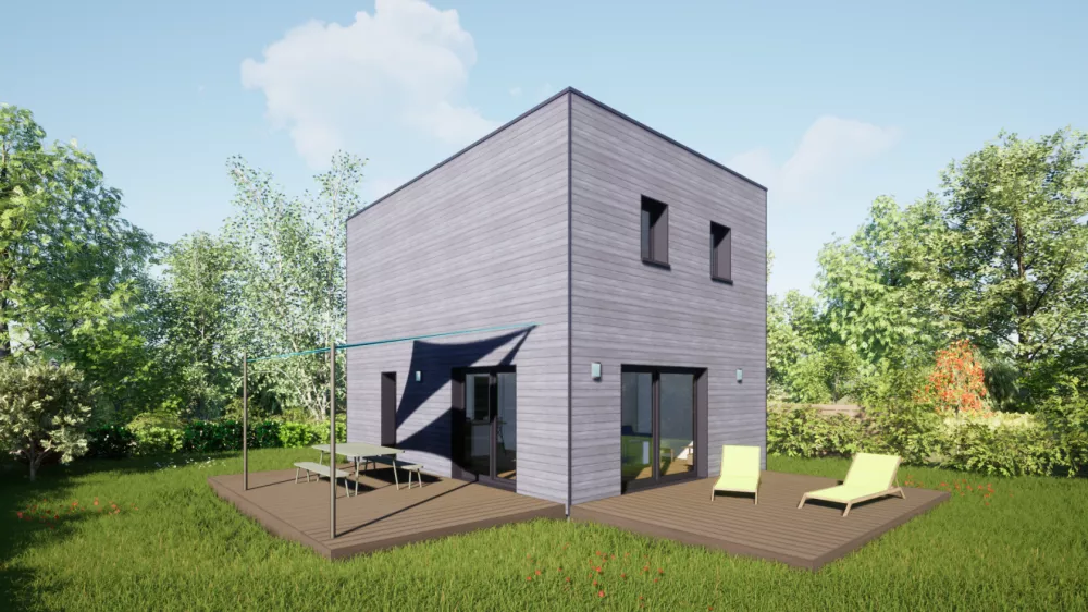 Image du modèle de maison 80 étage Toit Terrasse - Vue Jardin