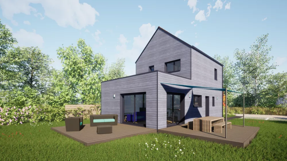 Image du modèle de maison 95 Toit Ardoises - Vue terrasses