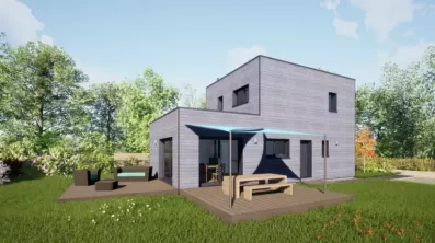 Image du modèle de maison 95 Toit Terrasse - Vue Jardin