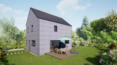 Image du modèle de maison 100 Toit Ardoises - Vue Terrasse