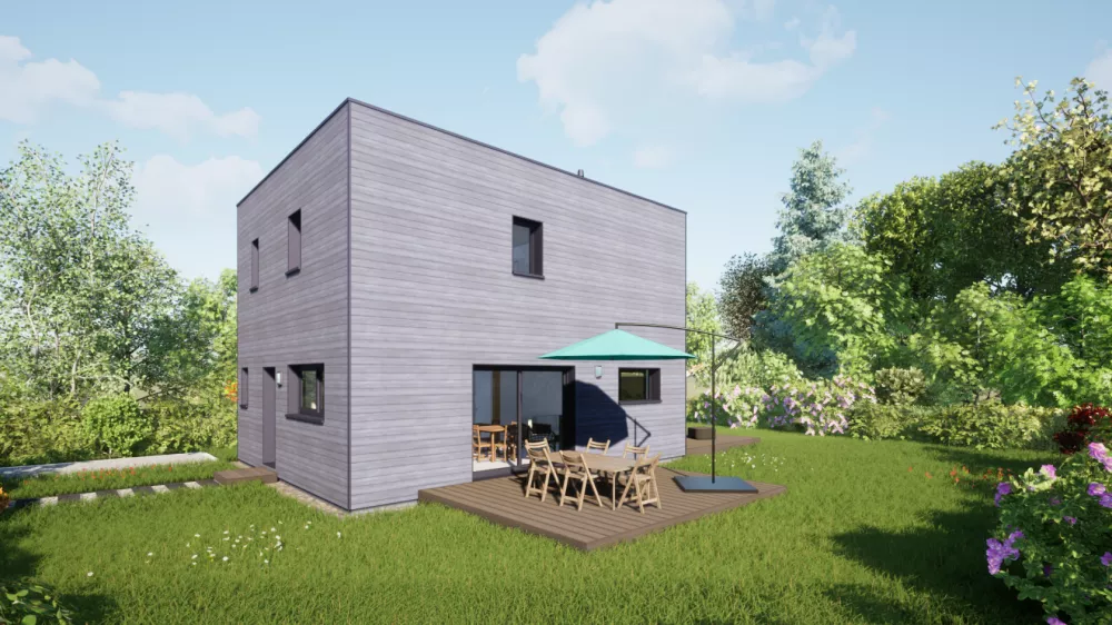 Image du modèle de maison 100 Toit Terrasse - Vue haute 01