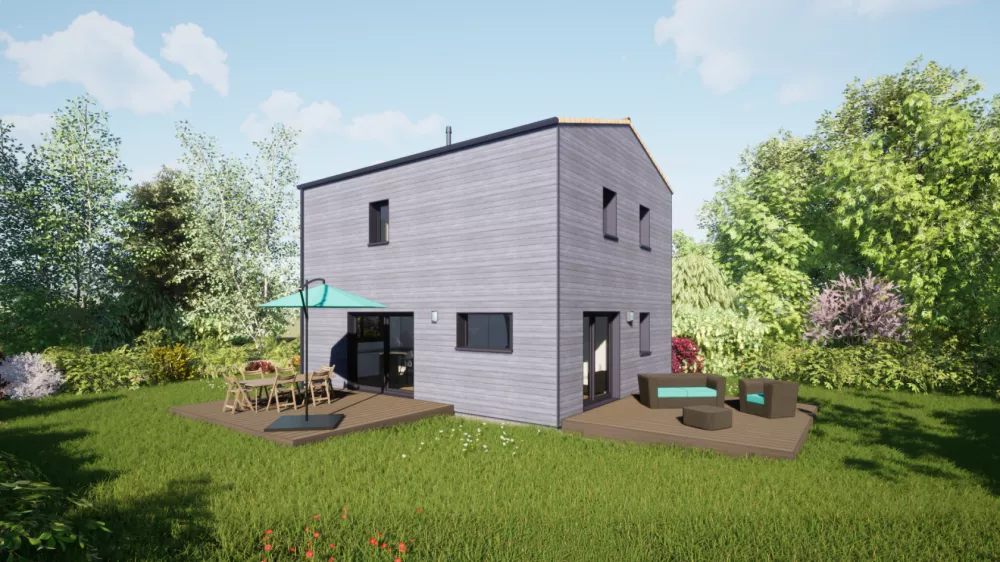 Image du modèle de maison 100 Toit Tuiles - Vue haute 02