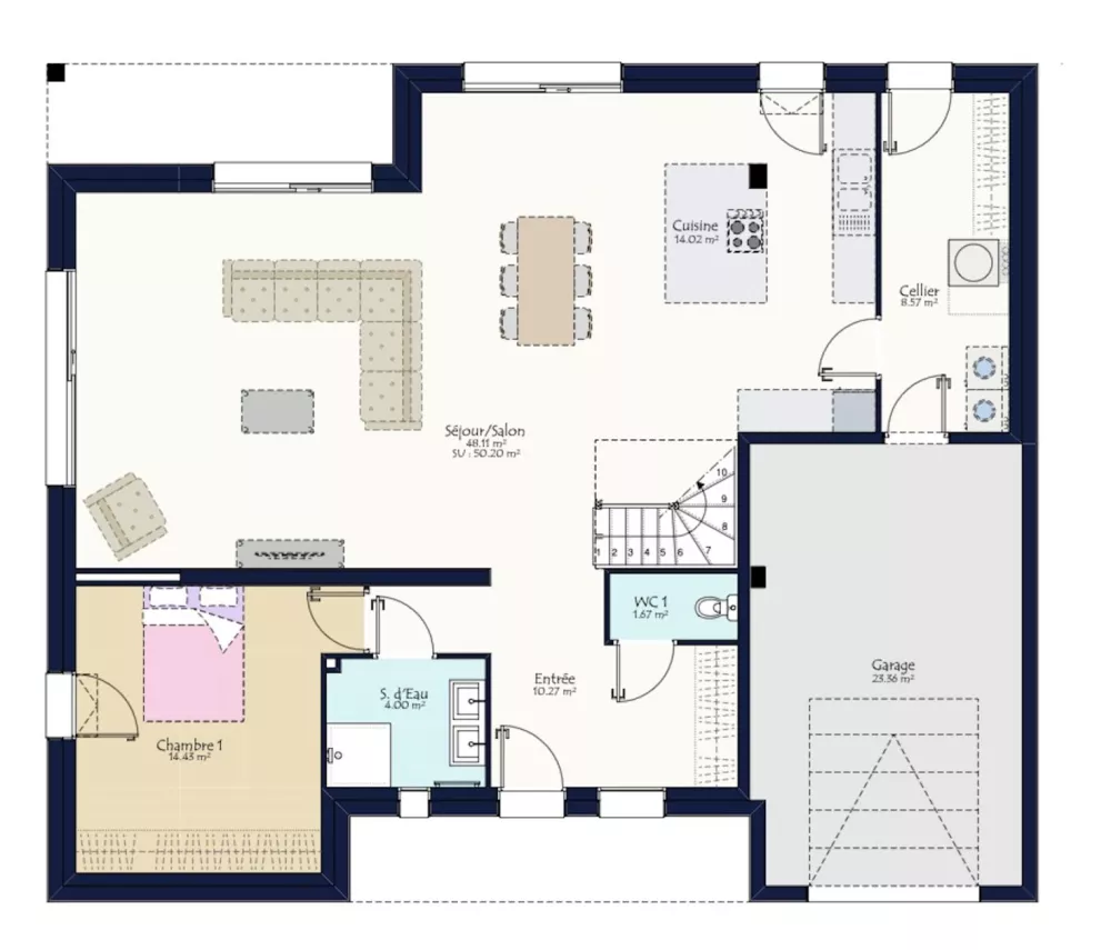 Image du modèle de maison MAISON E ACIER RDC