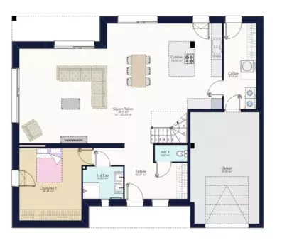 Image du modèle de maison MAISON E ACIER RDC