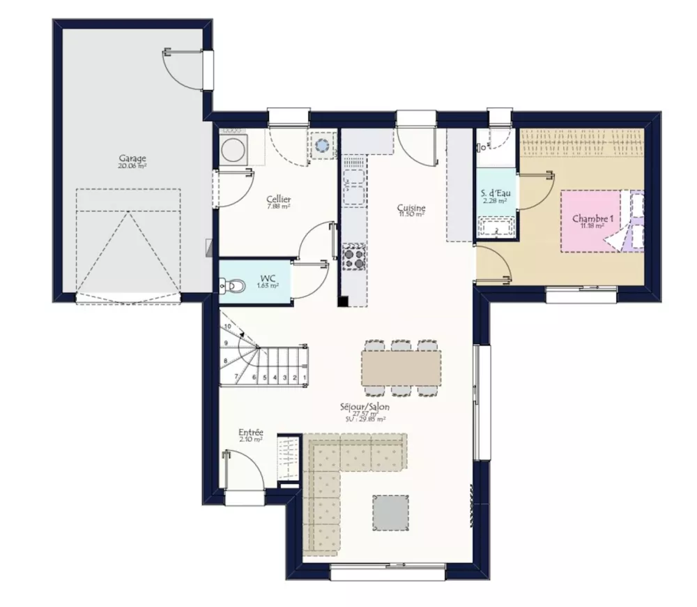 Image du modèle de maison PLAN ANDRA TUILE RDC