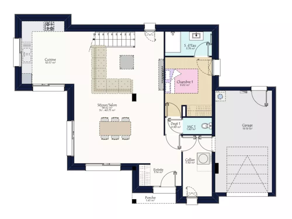 Image du modèle de maison PLAN ETNA TT RDC