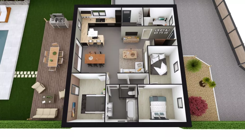 Image du modèle de maison vue dessus 2