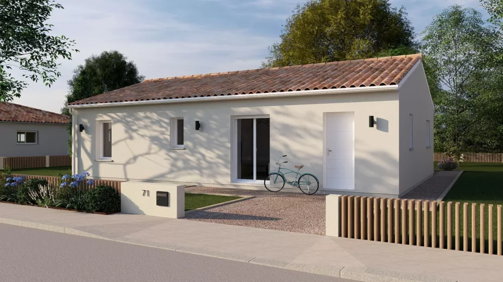 Image du modèle de maison 01. RDC_90m² - AV - Toiture 2 pans - BLANC