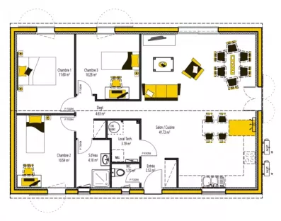 Image du modèle de maison ANOU'KA 90 - sans cotes