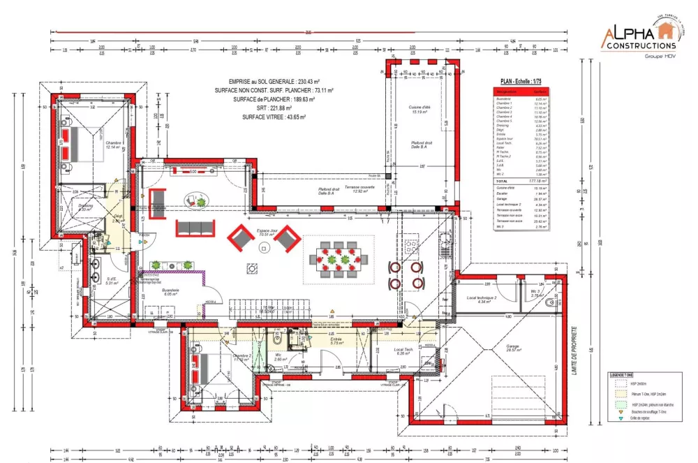 Image du modèle de maison Alpha Constructions Plan RDC