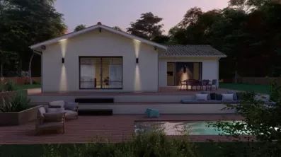 Image du modèle de maison Alpha Constructions Illiade piscine nuit