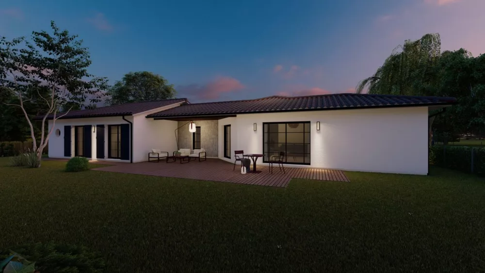 Image du modèle de maison Alpha Construcrions Panama avec garage tuile ardoise (11)