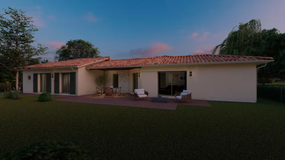 Image du modèle de maison Alpha Construcrions Panama avec garage tuile vieillie (9)