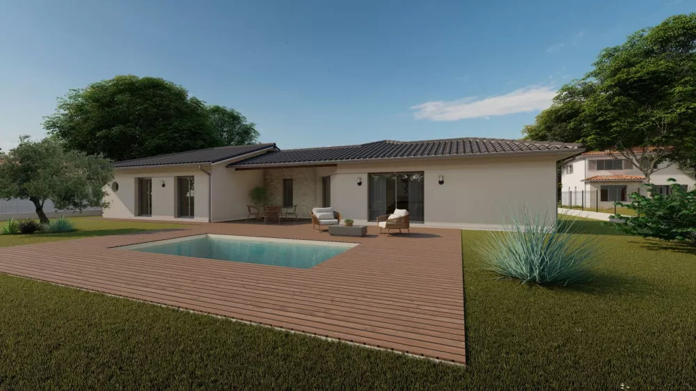 Image du modèle de maison Alpha Constructions Panama garage tuile ardoise (3)