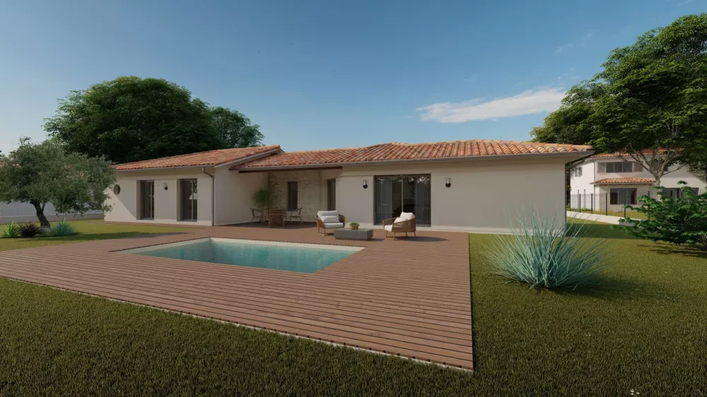 Image du modèle de maison Alpha Constructions Panama garage tuile vieillie (3)