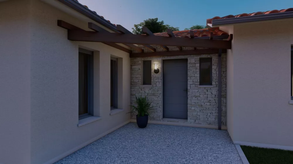 Image du modèle de maison Alpha Constructions Panama garage tuile vieillie (7)