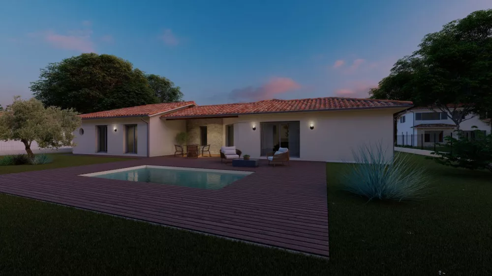 Image du modèle de maison Alpha Constructions Panama garage tuile vieillie (8)