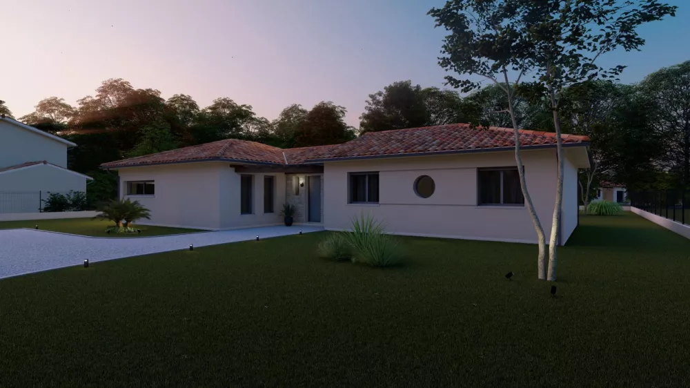 Image du modèle de maison Alpha Construcrions Panama sans garage tuile vieillie (5)
