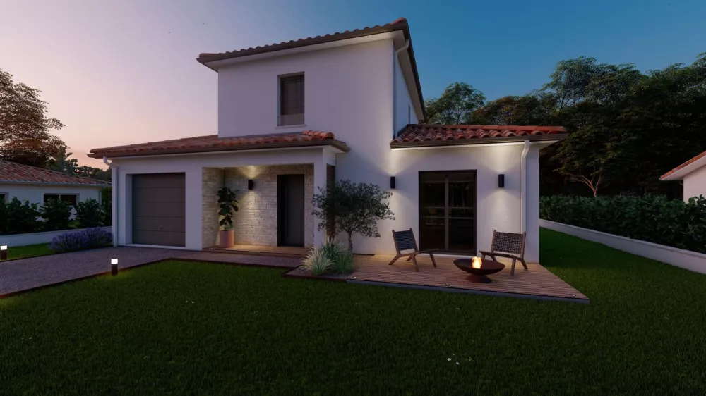 Image du modèle de maison Alpha Constructions_Ext. nuit_Photo - 7