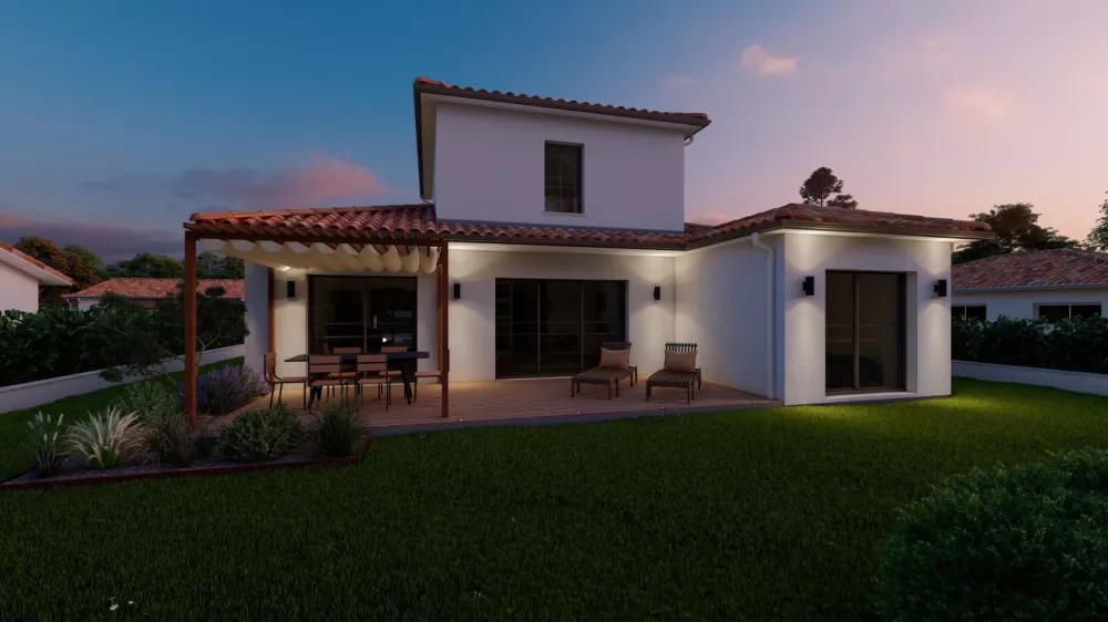 Image du modèle de maison Alpha Constructions_Ext. nuit_Photo - 9
