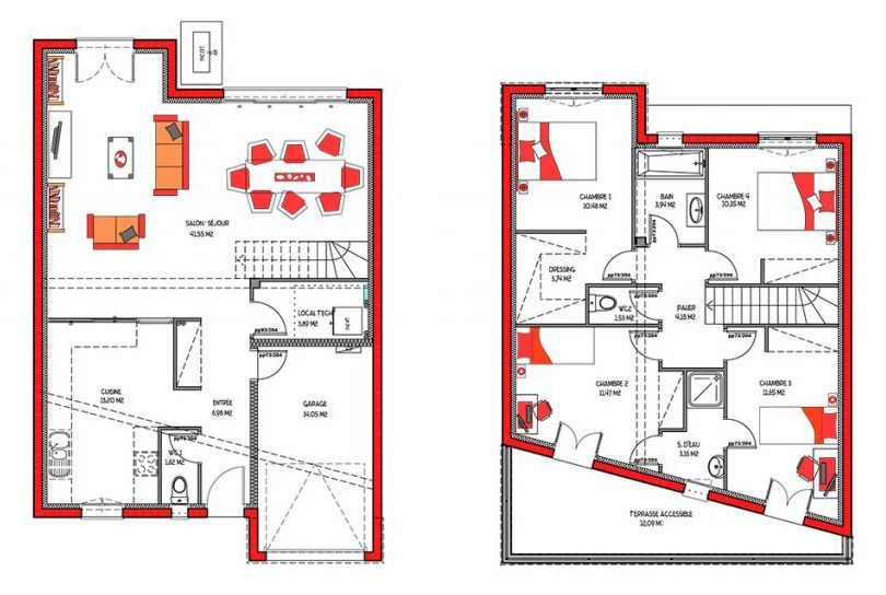 Image du modèle de maison LA CITY 127 + G - sans cotes