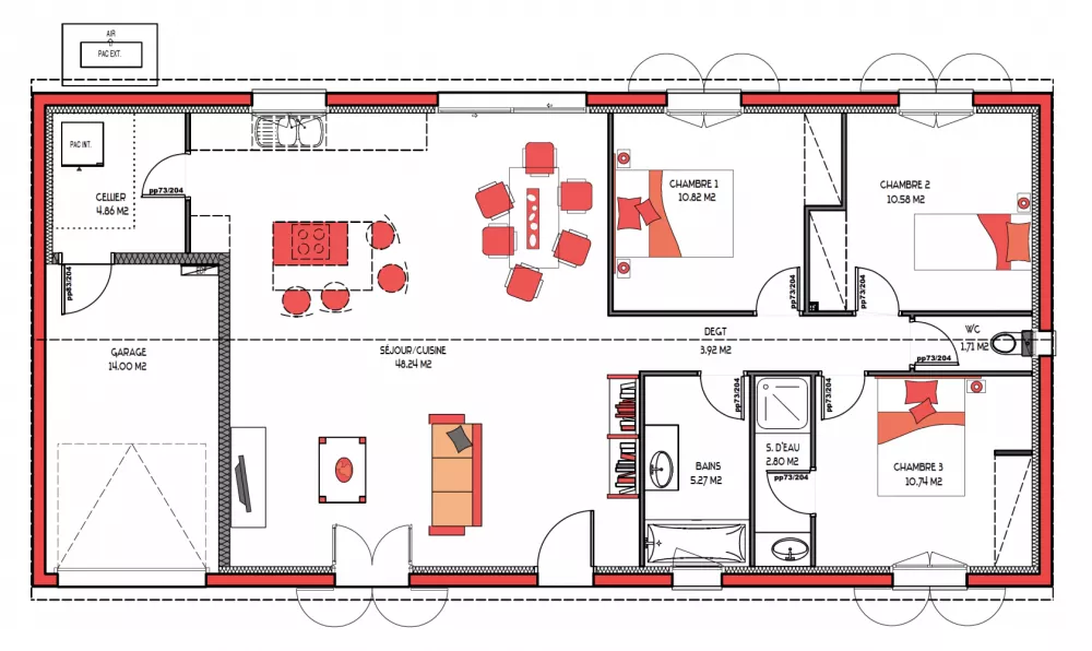 Image du modèle de maison BREVA 100 + GI - sans cotes