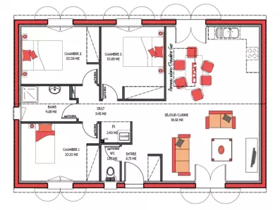 Image du modèle de maison BREVA 80 - sans cotes