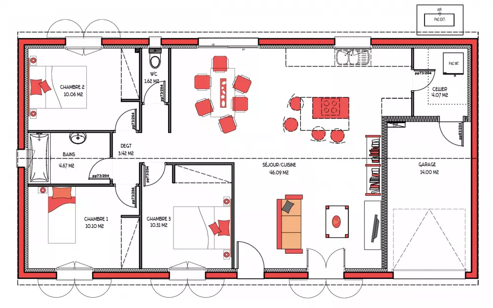 Image du modèle de maison BREVA 90 + GI - sans cotes