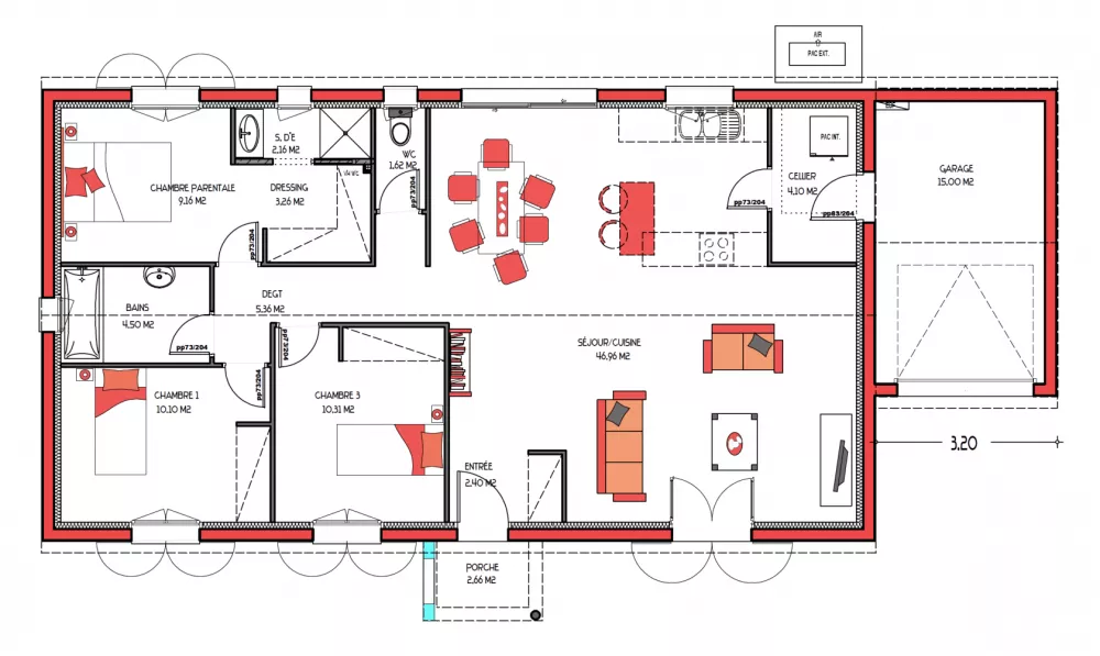 Image du modèle de maison BREVA 100 SUITE + GA - sans cotes