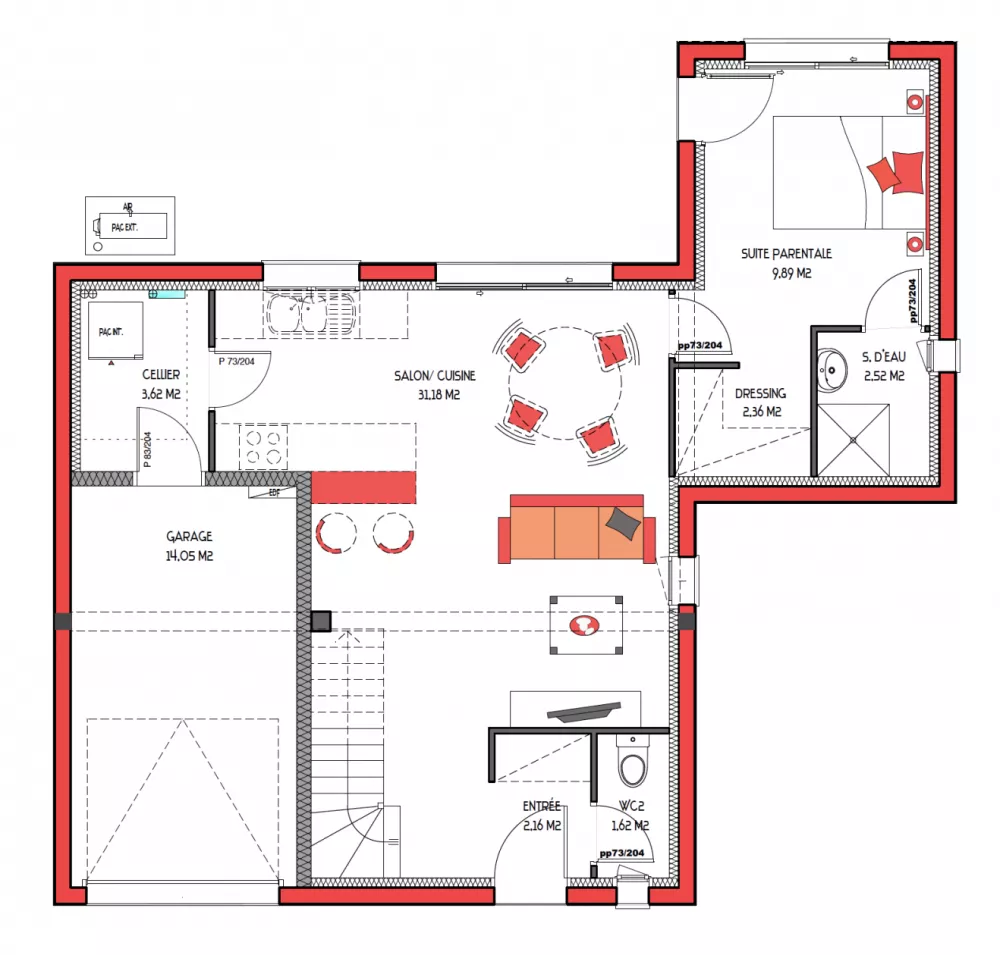Image du modèle de maison EVOLYS 1 - SUITE  81 RDC + SUITE - sans cotes