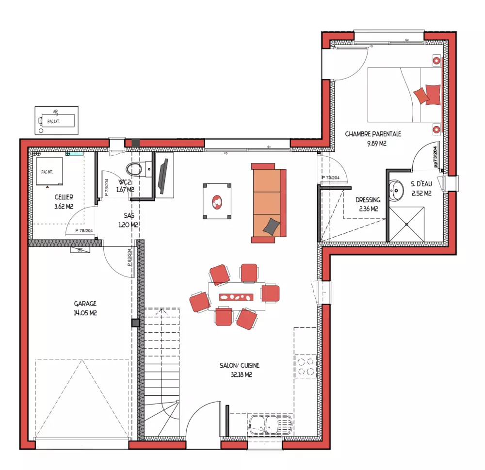 Image du modèle de maison EVOLYS 2 - SUITE 81 + G RDC - sans cotes