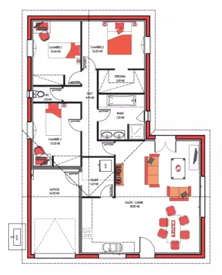 Image du modèle de maison ILLIADE 92 - sans cotes