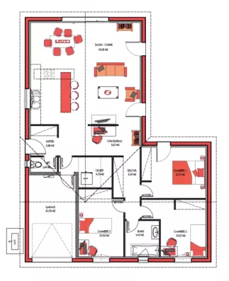 Image du modèle de maison ILLIADE 100 + G - sans cotes