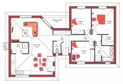 Image du modèle de maison PANAMA 100 - sans cotes