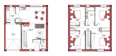 Image du modèle de maison LOREA 95 + G - sans cotes