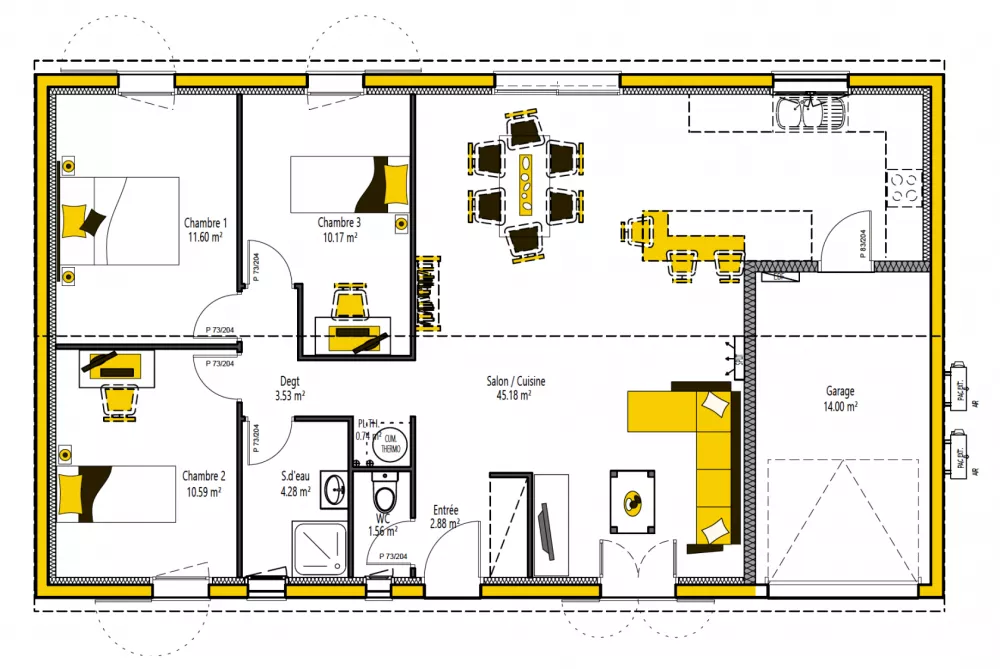 Image du modèle de maison ANOU'KA 90 + G - sans cotes