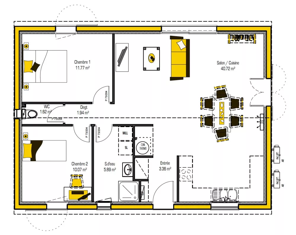 Image du modèle de maison ANOU'KA 75 - sans cotes