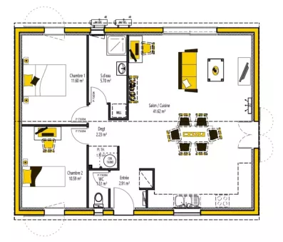 Image du modèle de maison ANOU'KA 77 - sans cotes