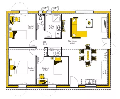 Image du modèle de maison ANOU'KA 80 - sans cotes